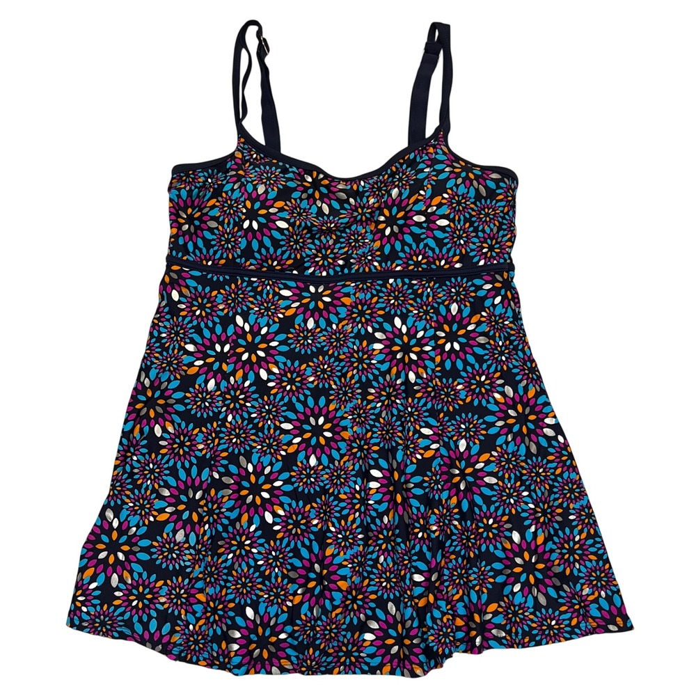Mazu Swim‎ Women's Navy Floral Swimsuit Swim Dress Plus Size 22W